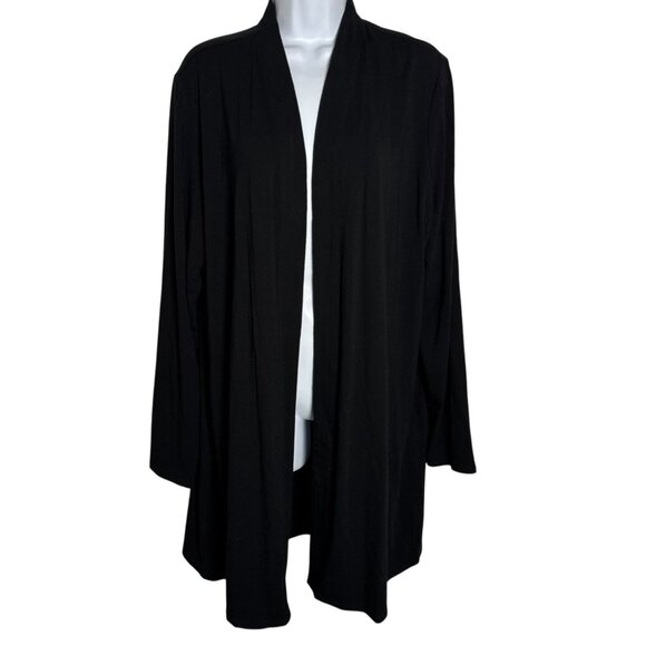 J. Jill Tops - J. Jill Black Wearever black Longline Open Front Cardigan sweater XLT XL tall